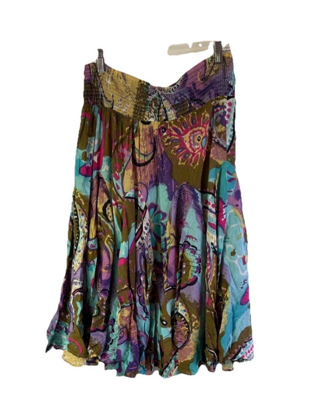 Vintage Y2K Fairy Goblin Skirt Tiered Broomstick Flowy Rainbow Abstract